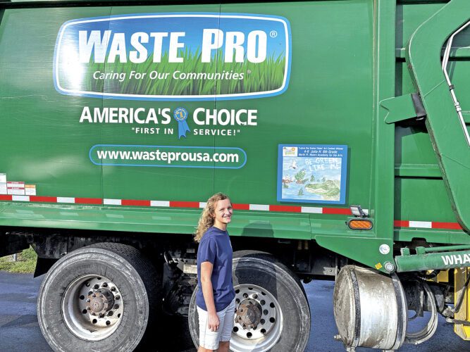 ‘Leave The Scene Clean’ student artwork on Waste Pro trucks